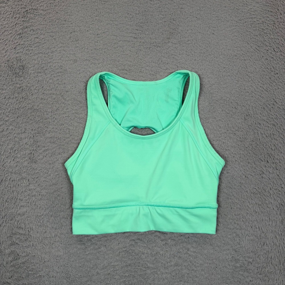 Athleta Women Mint Green Keyhole Back Mesh Lined Sports Bra Size Small